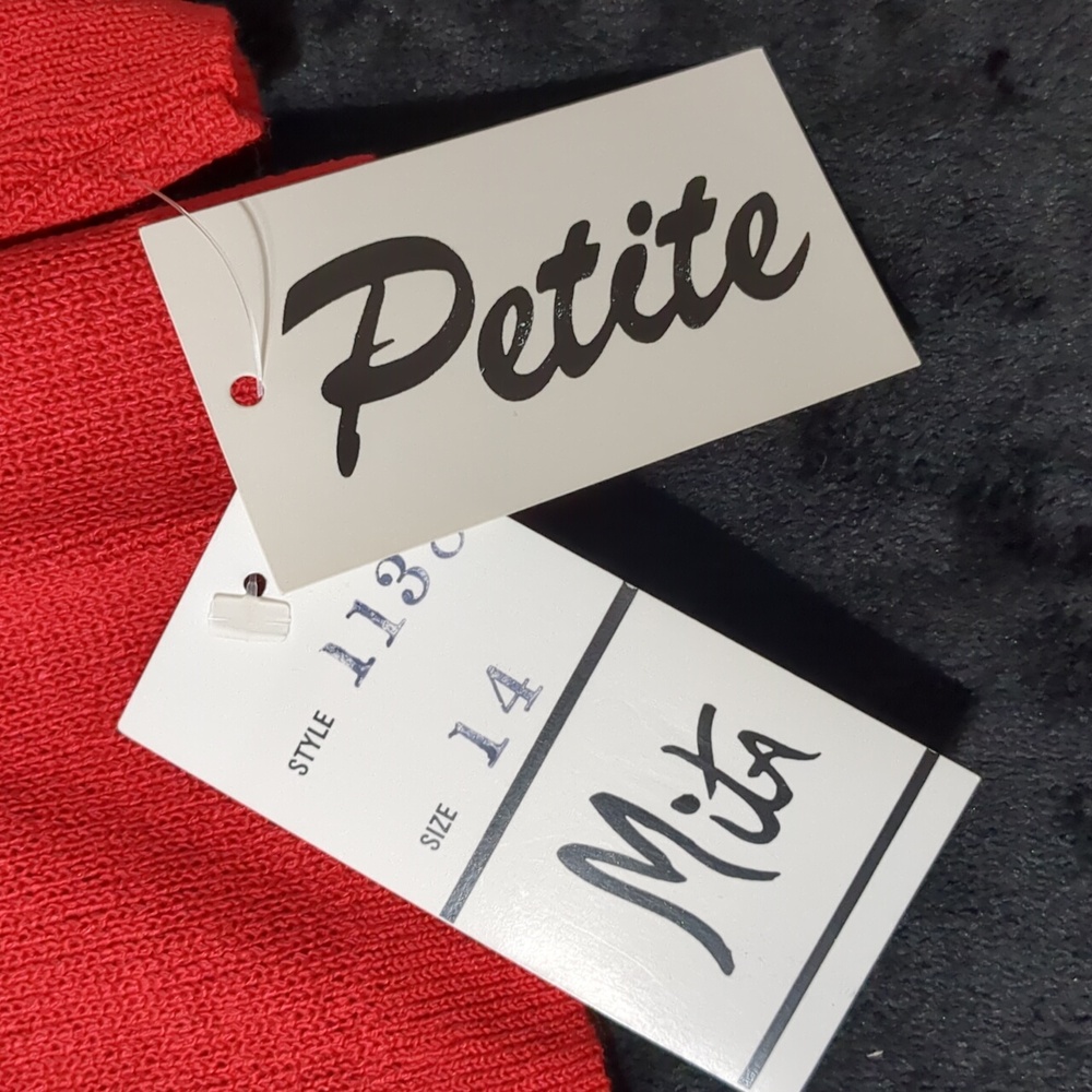 Vintage Mita Women's 2PC Knit Suit Jacket & Skirt red Black Size 14 - Picture 11 of 12